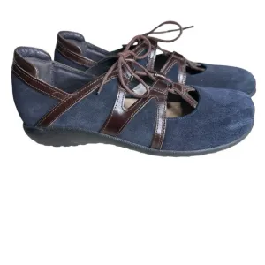 Naot Women's Timu Blue Suede Flats. Size 7