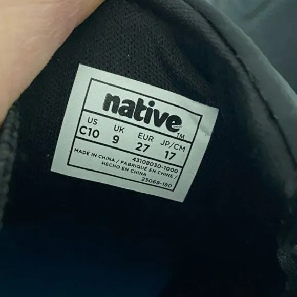 Native Kensington Treklite Boots Kids 10 Black Chelsea Water Resistant NWOT‎
