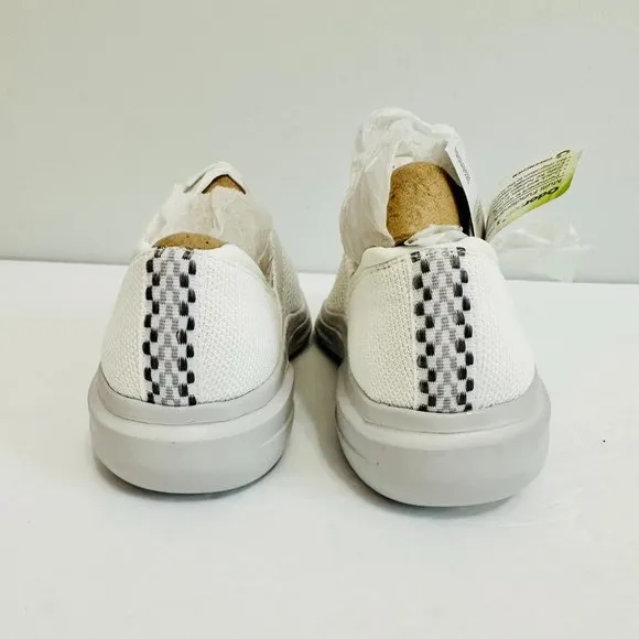 NATURALIZER BZEES CHARLIE WHITE KNITTED SLIP-ON SNEAKERS 7W