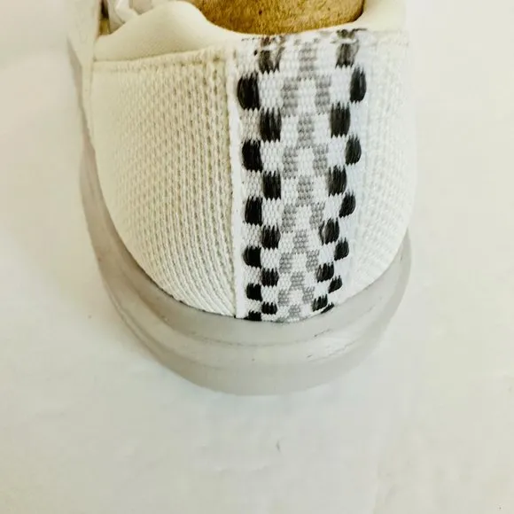 NATURALIZER BZEES CHARLIE WHITE KNITTED SLIP-ON SNEAKERS 7W
