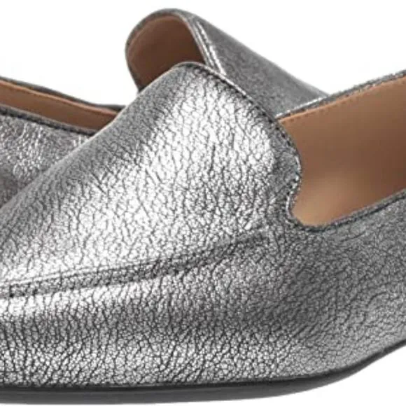 Naturalizer Haines Silver Flats Loafers Size 6.5M NWOB