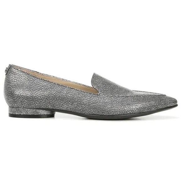 Naturalizer Haines Silver Flats Loafers Size 6.5M NWOB