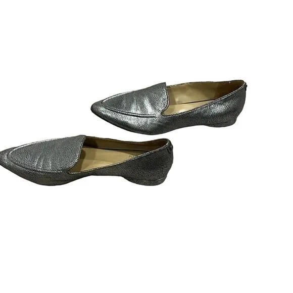 Naturalizer Haines Silver Flats Loafers Size 6.5M NWOB