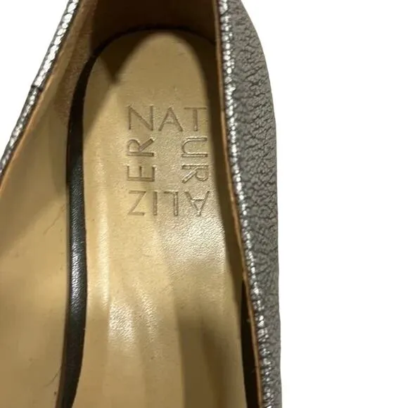 Naturalizer Haines Silver Flats Loafers Size 6.5M NWOB