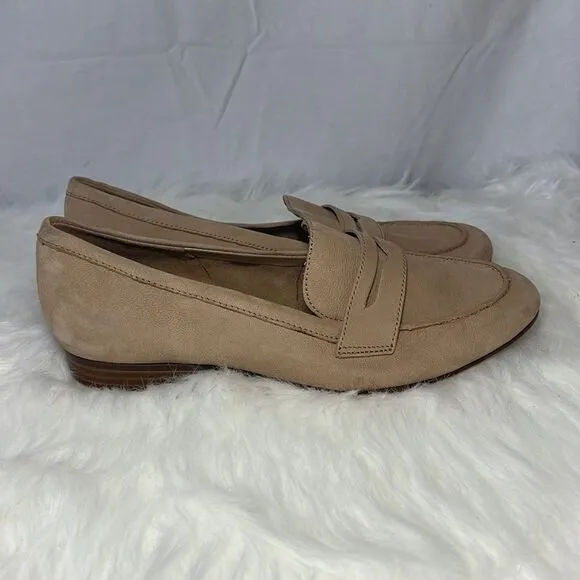 Naturalizer Juliette 2 Tan Suede Penny Loafer Flats Sz 8M