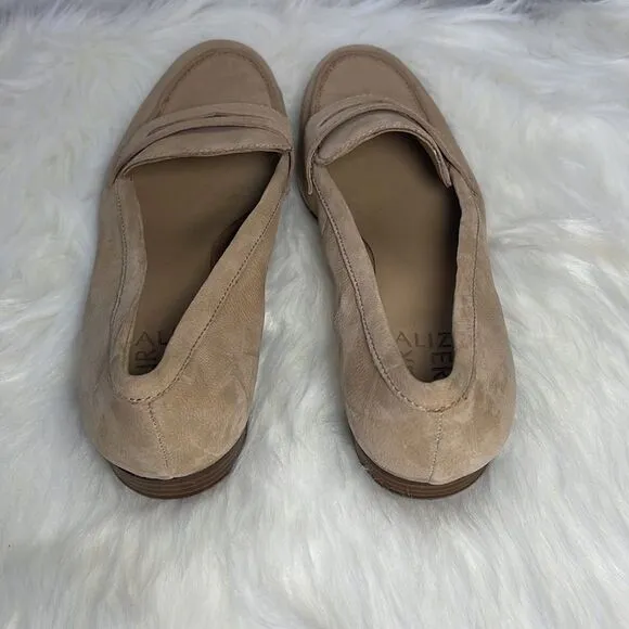 Naturalizer Juliette 2 Tan Suede Penny Loafer Flats Sz 8M