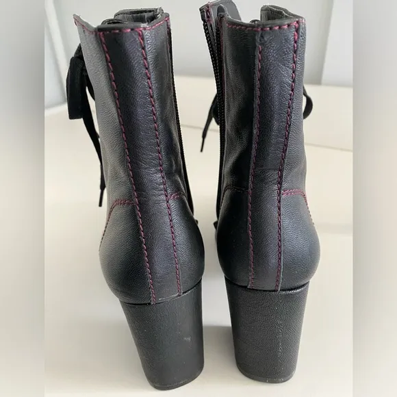 Naturalizer Leather Callie Boots Side Zip Lace-Up 6W NWOB