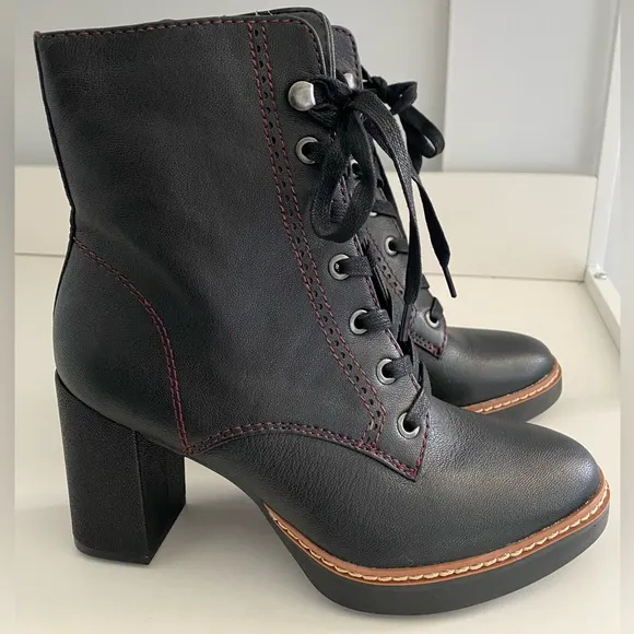 Naturalizer Leather Callie Boots Side Zip Lace-Up 6W NWOB