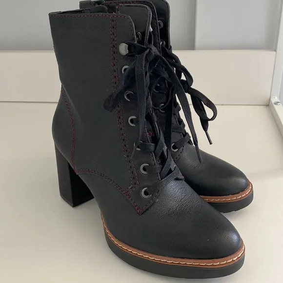 Naturalizer Leather Callie Boots Side Zip Lace-Up 6W NWOB