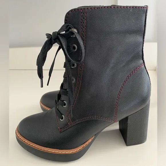 Naturalizer Leather Callie Boots Side Zip Lace-Up 6W NWOB