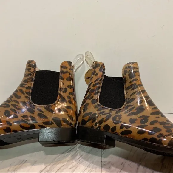 New! Aldo Leopard Chelsea Ankle Rain Boots 7