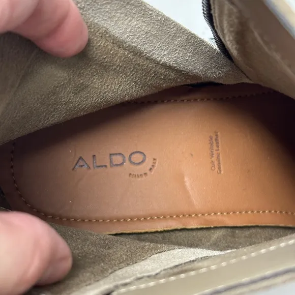 NEW ALDO NALENIA CHELSEA ZIP SUEDE BEIGE BOOTS SIZE 9.5