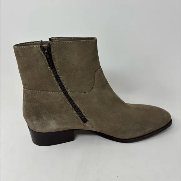 NEW ALDO NALENIA CHELSEA ZIP SUEDE BEIGE BOOTS SIZE 9.5