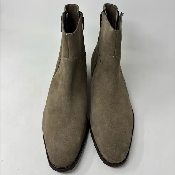 NEW ALDO NALENIA CHELSEA ZIP SUEDE BEIGE BOOTS SIZE 9.5