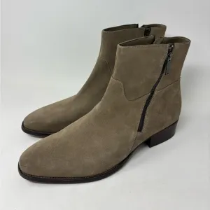 NEW ALDO NALENIA CHELSEA ZIP SUEDE BEIGE BOOTS SIZE 9.5