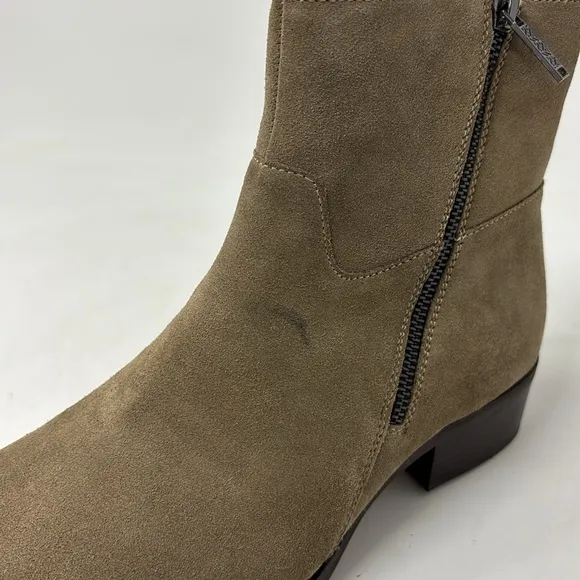 NEW ALDO NALENIA CHELSEA ZIP SUEDE BEIGE BOOTS SIZE 9.5