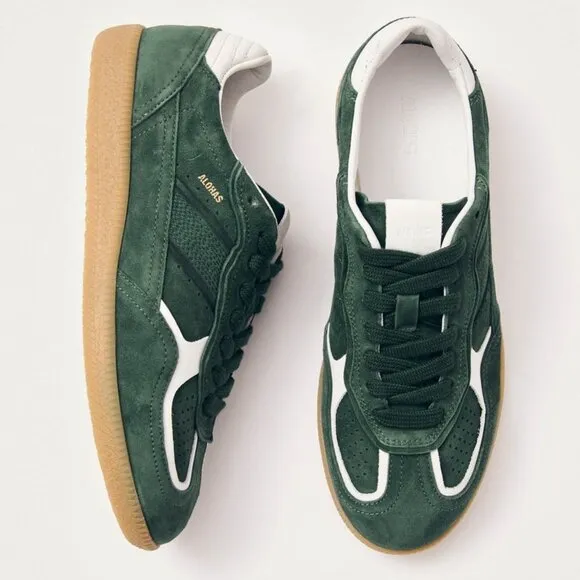NEW ALOHAS Tb.490 Men's Leather Suede Sneakers Rife Forest Green Size 8