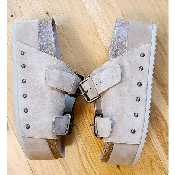 New Anthropologie Free People Intentionally Blank Flatform Sandal Size US 9