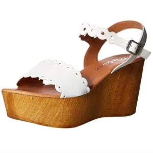 NEW Anthropologie Matisse Chrysler Platform Wedge White Eyelet 39