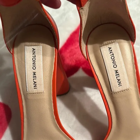 New Antonio MelaniCaci Leather Ankle Wrap Dress Sandals