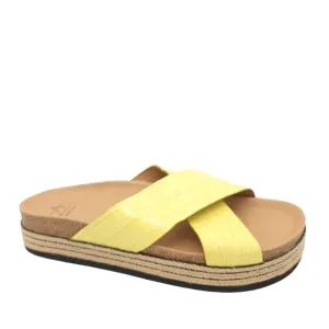 NEW Aquatalia Ariana Sandals Womens 12 Platform Slides Yellow Summer Casual Chic