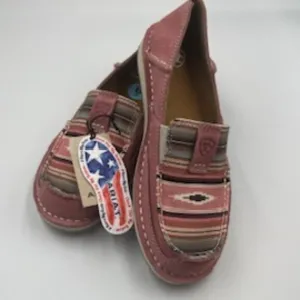 NEW Ariat Shoes azalea Suede &amp; Baby Pink Serape Print Cruisers Women’s Sz 6 NWT