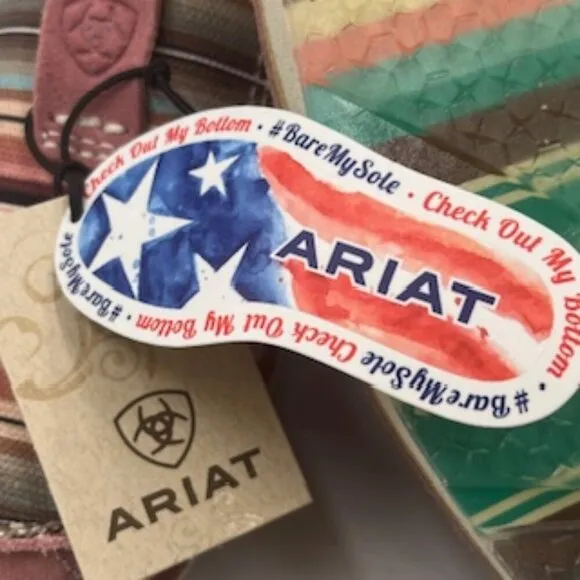 NEW Ariat Shoes azalea Suede &amp; Baby Pink Serape Print Cruisers Women’s Sz 6 NWT