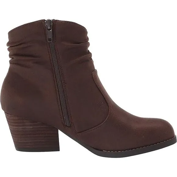 NEW Bella Vita Women's Brown Side Zip Block Stacked Heel Ankle Boots Size 6