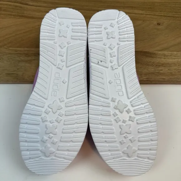 New Big Kids Hey Dude Wendy Slub Canvas Color Block Slip On Shoes Loafers 5 Y