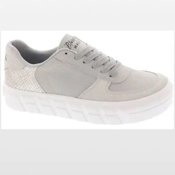 New Blowfish Shoes Womens Sideout Platform Light Grey &amp; Silver Sneakers Size 8.5