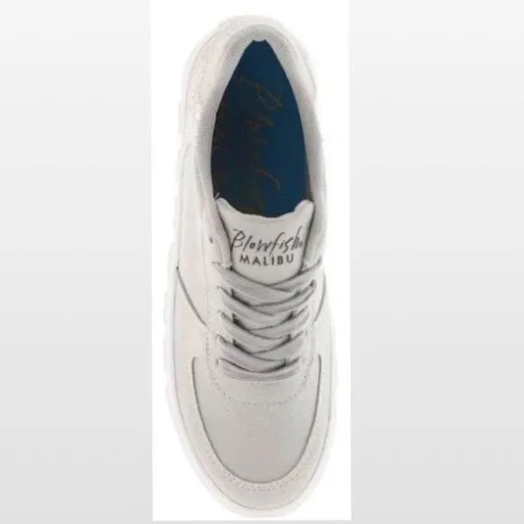 New Blowfish Shoes Womens Sideout Platform Light Grey &amp; Silver Sneakers Size 8.5