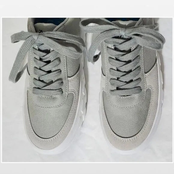 New Blowfish Shoes Womens Sideout Platform Light Grey &amp; Silver Sneakers Size 8.5