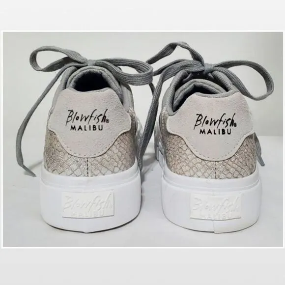 New Blowfish Shoes Womens Sideout Platform Light Grey &amp; Silver Sneakers Size 8.5