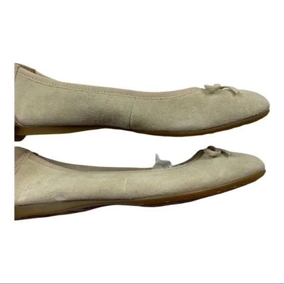 NEW Born Brin Naturale Suede Bow Ballet Flats Womens‎ Size 9.5M Beige Tan…