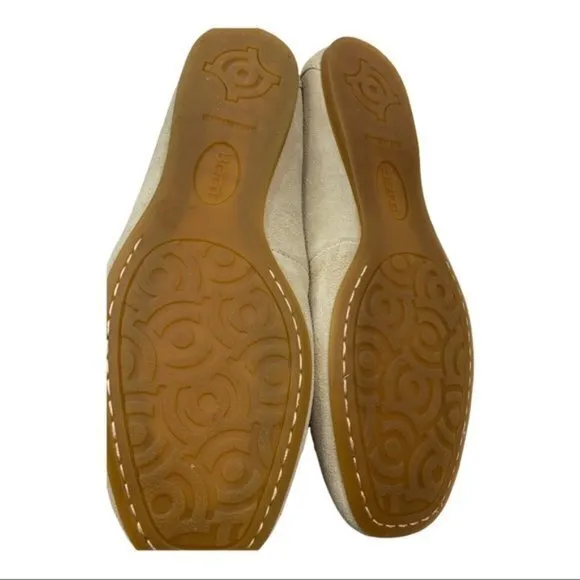 NEW Born Brin Naturale Suede Bow Ballet Flats Womens‎ Size 9.5M Beige Tan…