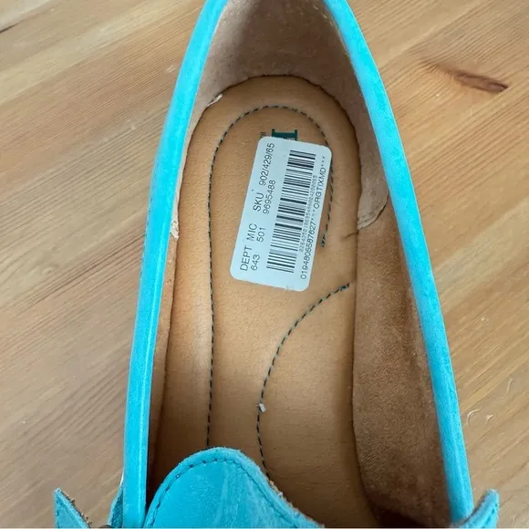 NEW BORN Contessa Turquoise Leather Buckle Platform Loafer Women’s Size 11M