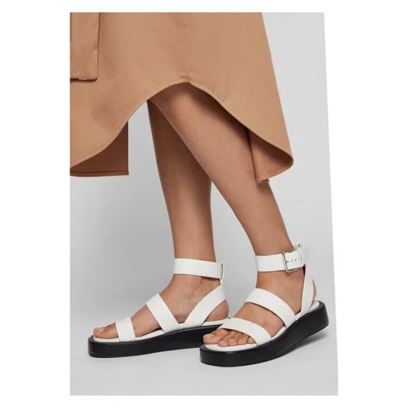 New! BOSS “Scarlet” Chunky Gladiator Leather Platform Sandals