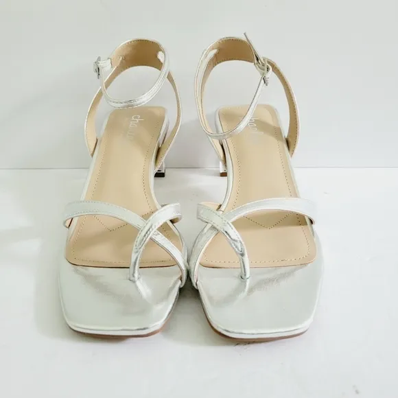 New Charles by Charles David FANCY Faux Leather Clear Heel Sandals Size 7