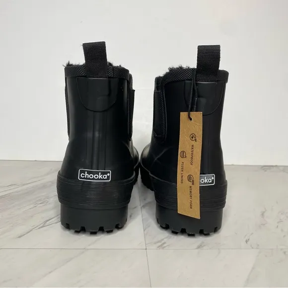New! Chooka Everyday Chelsea Black Rain Boot 11