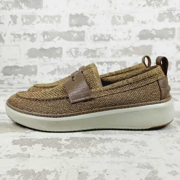 NEW Cole Haan GrandPro Top Spin Stitch Lite Brown Penny Loafers I105