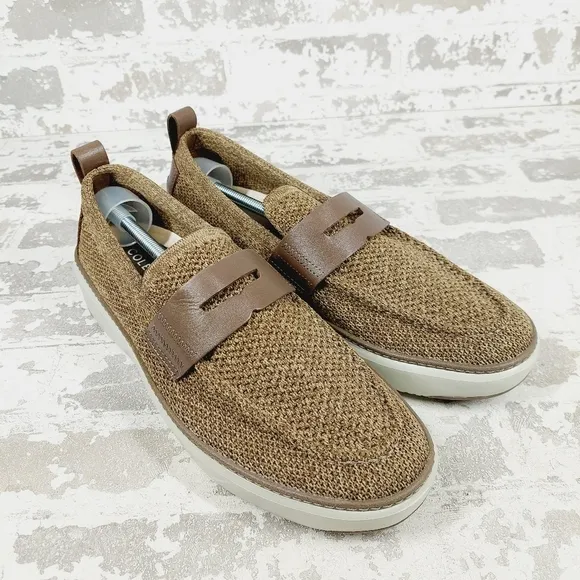 NEW Cole Haan GrandPro Top Spin Stitch Lite Brown Penny Loafers I105