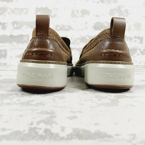 NEW Cole Haan GrandPro Top Spin Stitch Lite Brown Penny Loafers I105