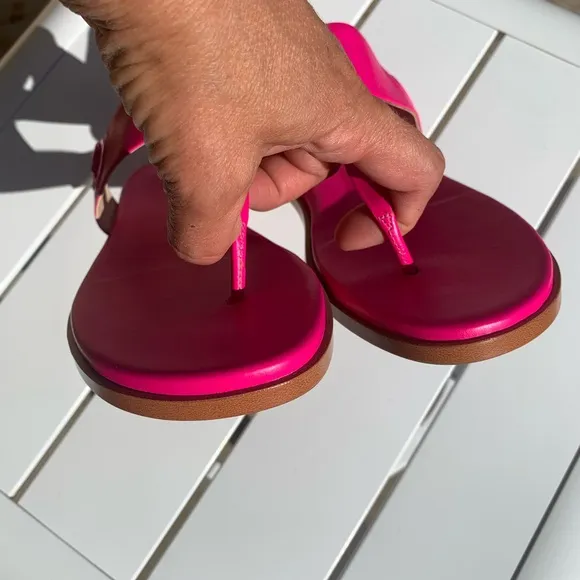 New Cole Hann Grandseries hot pink leather sandals size 6B