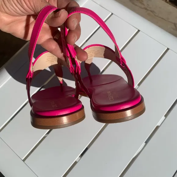 New Cole Hann Grandseries hot pink leather sandals size 6B