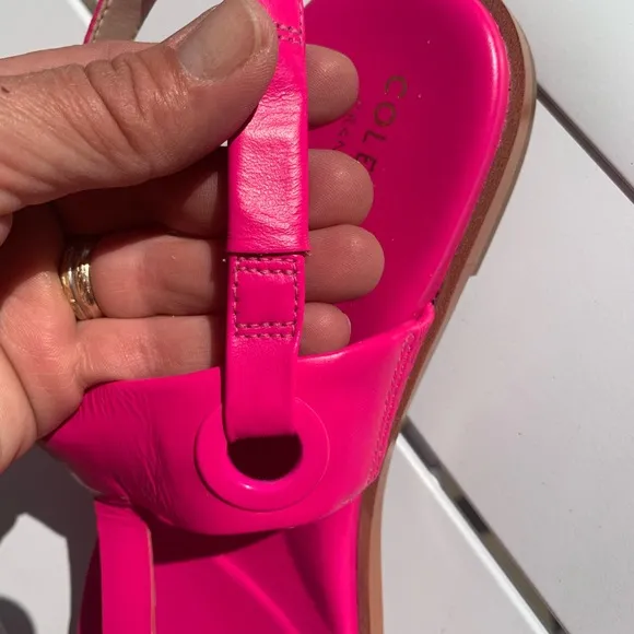 New Cole Hann Grandseries hot pink leather sandals size 6B
