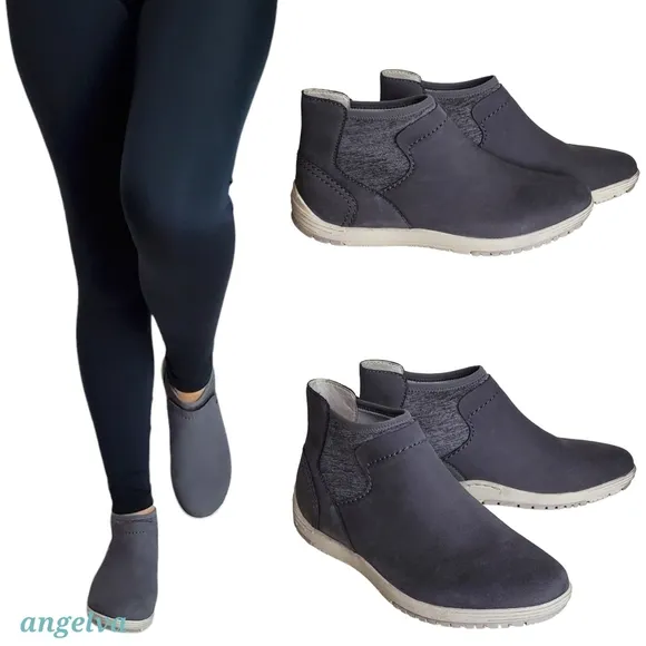 New Dansko lizette waterproof nubuck slip on sneakers hi top chelsea boots gray