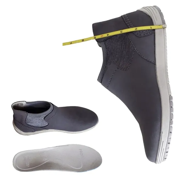 New Dansko lizette waterproof nubuck slip on sneakers hi top chelsea boots gray