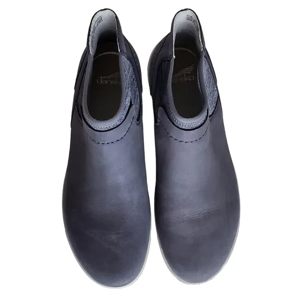 New Dansko lizette waterproof nubuck slip on sneakers hi top chelsea boots gray