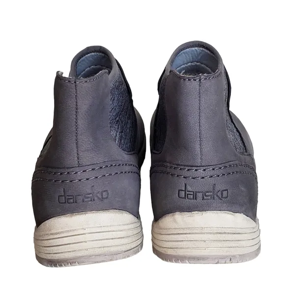 New Dansko lizette waterproof nubuck slip on sneakers hi top chelsea boots gray