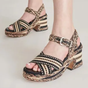 new DOLCE VITA Made In Brazil Grayce Heel Sandals black multi for women…